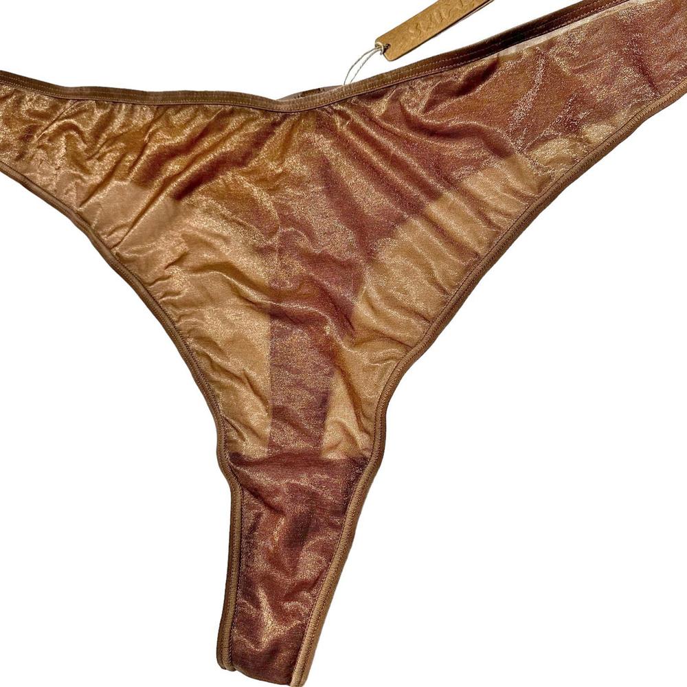 NWT Skims Rare Mesh Shimmer Dipped Thong Jasper Women 4X